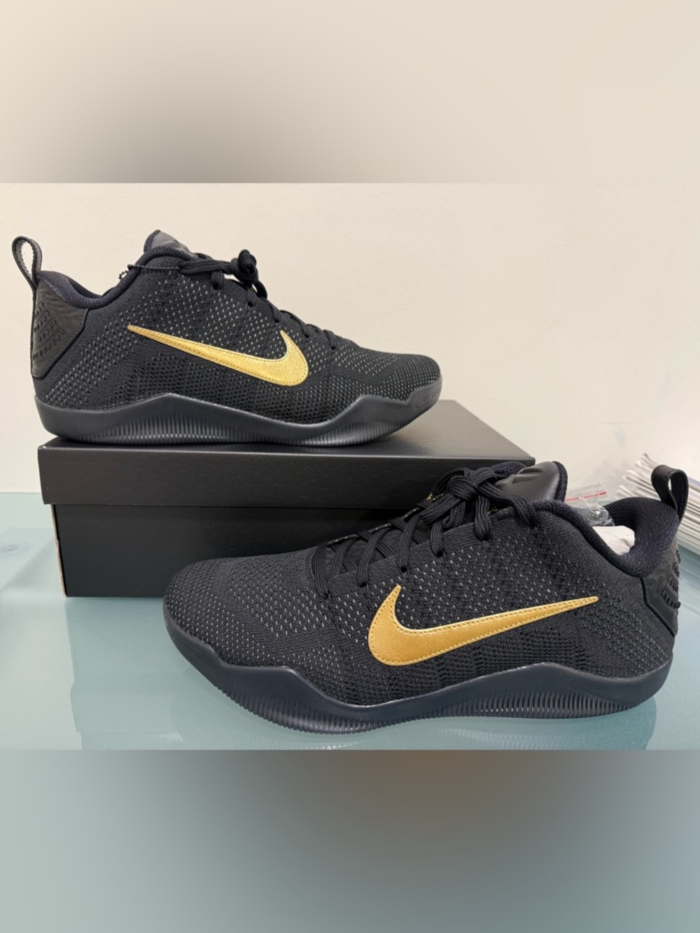 Nike Kobe 11 Elite Low Protro Fade to Black IM4260-001 Black Metallic Gold Sz 13